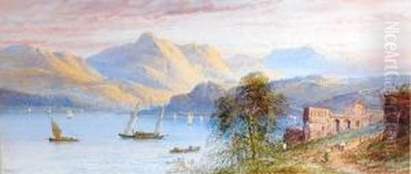 View Of Lake Maggiore Oil Painting by Lennard Lewis