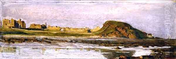 Holy Island Lindisfarne Oil Painting by Samuel Pepys Cockerell