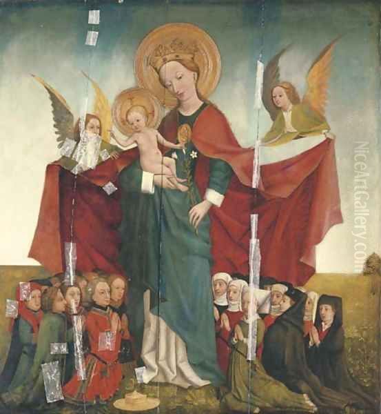 Schuttzmantelmadonna Oil Painting by School Of Cologne