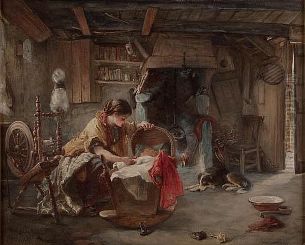 A Highland House Oil Painting by Otto Theodore Leyde