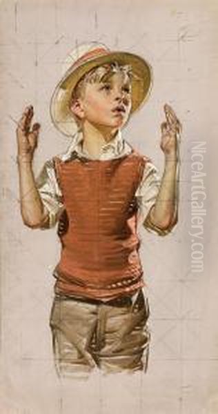 Young Boy In A Hat by Joseph Christian Leyendecker