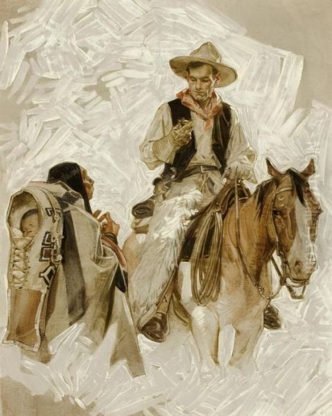 Two O'clock Oil Painting by Joseph Christian Leyendecker