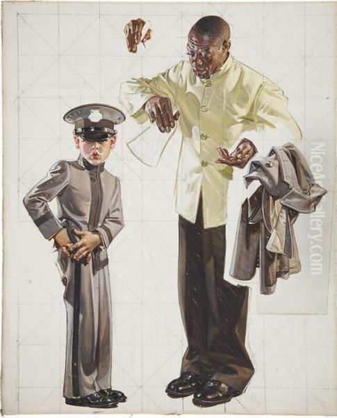 Preliminary Study For The Saturday Evening Post Cover Oil Painting by Joseph Christian Leyendecker