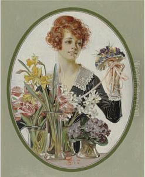 Easter Oil Painting by Joseph Christian Leyendecker