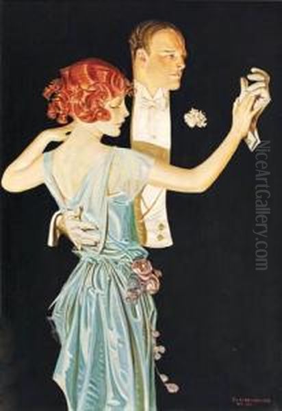 Couple Dancing Oil Painting by Joseph Christian Leyendecker