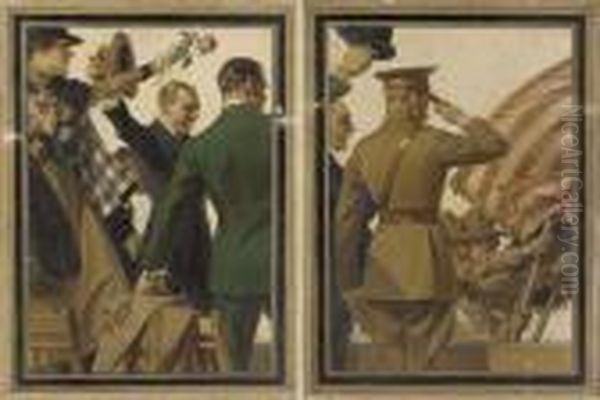 The Parade: A Pair Of Works Oil Painting by Joseph Christian Leyendecker