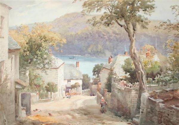 Dittisham On The River Dart Oil Painting by Alfred Leymann