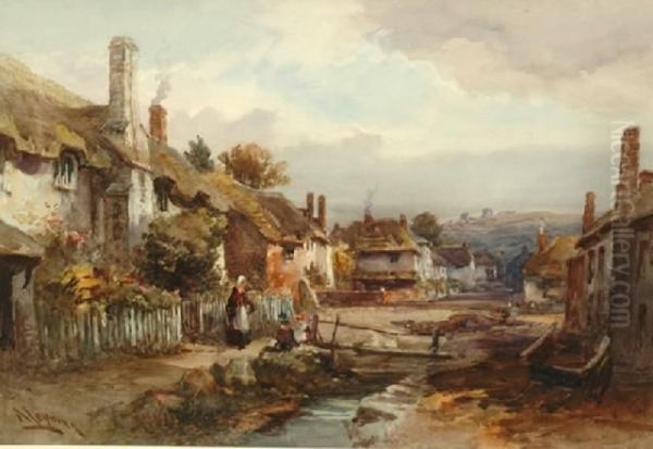 Devon Village Oil Painting by Alfred Leymann