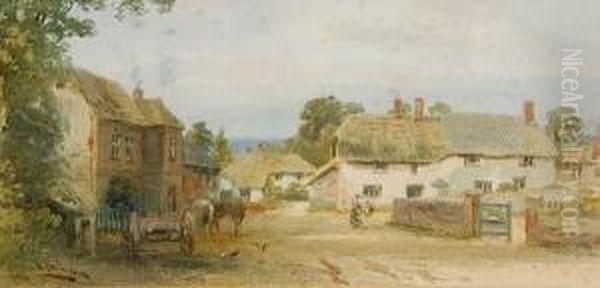 A View Of Awliscombe Village Oil Painting by Alfred Leymann