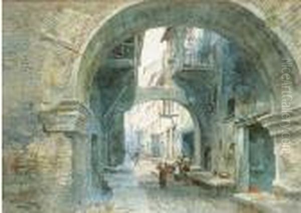 Il Ghetto Di Roma Oil Painting by Alfred Leymann