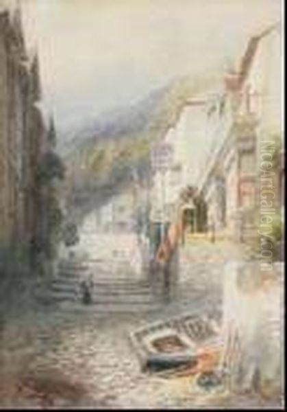 Clovelly North Devon Oil Painting by Alfred Leymann