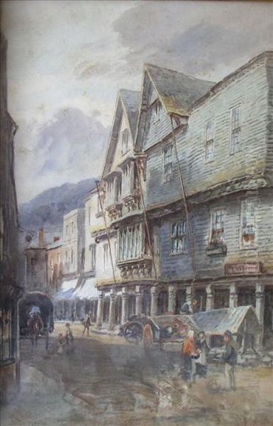 Dartmouth Streetscene Oil Painting by Alfred Leymann