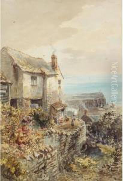 R Of Scenes Of Clovelly, North Devon Oil Painting by Alfred Leymann