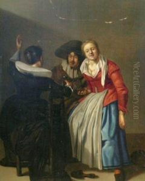 Tavern Scene Oil Painting by Judith Leyster