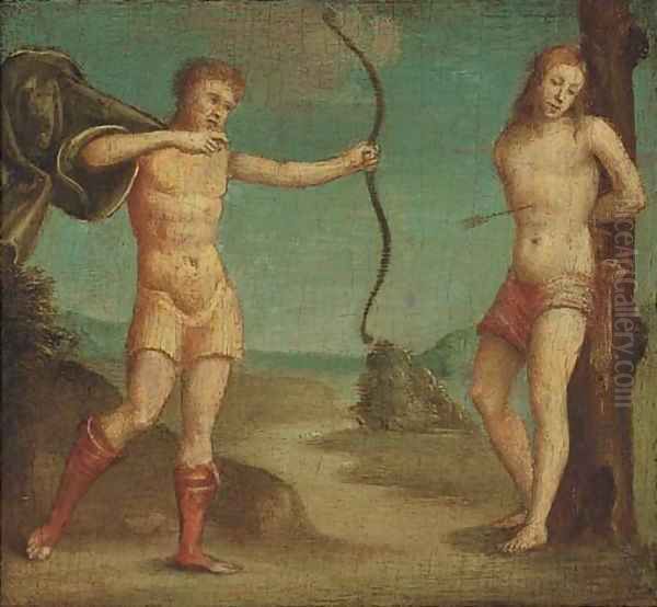 The Martyrdom of Saint Sebastian Oil Painting by Giovanni Battista Caroto