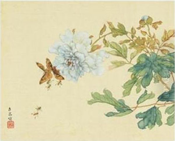 Fragrant Peony Oil Painting by Ju Lian