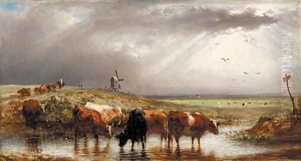 In the marshes Oil Painting by Aster R. C. Corbould