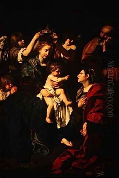 The Holy Family with St Catherine Oil Painting by Bartolomeo Cavarrozzi