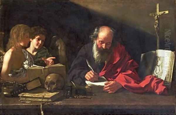 St Jerome in his Study Oil Painting by Bartolomeo Cavarrozzi