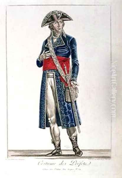 Costume of a Prefect during the period of the Consulate 1799-1804 of the First Republic 2 Oil Painting by Chataignier