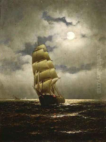 Moonlight at Sea Oil Painting by William Alexander Coulter