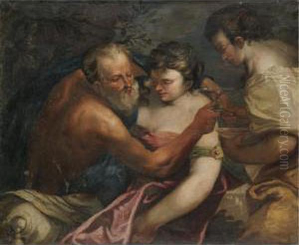 Lot And His Daughters Oil Painting by Pietro Liberi