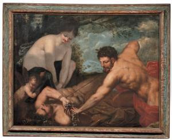 Bacco E Venere Legano L'uomo Oil Painting by Pietro Liberi