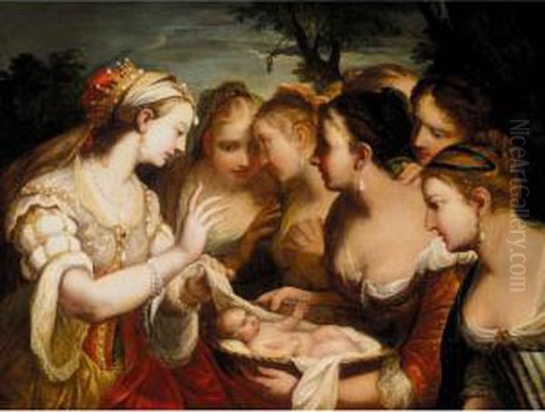 The Finding Of Moses Oil Painting by Pietro Liberi