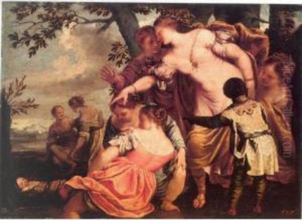 The Finding Of Moses Oil Painting by Pietro Liberi