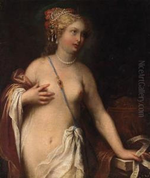 A Personification Of Vanity Oil Painting by Pietro Liberi