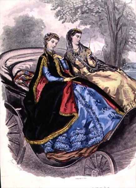 Ladies dresses from Madame Breant Castel Oil Painting by Colin, Adele Anais