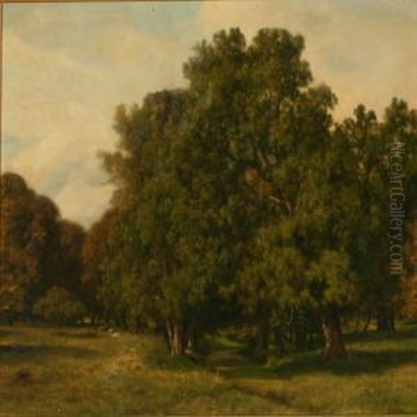 Summer Day In Thedeer Garden, Denmark Oil Painting by Georg Emil Libert