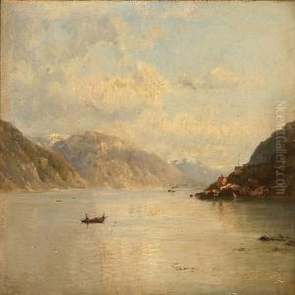 Ved Sognefjord I Norge Oil Painting by Georg Emil Libert