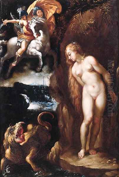 Perseus and Andromeda Oil Painting by Giuseppe Cesari