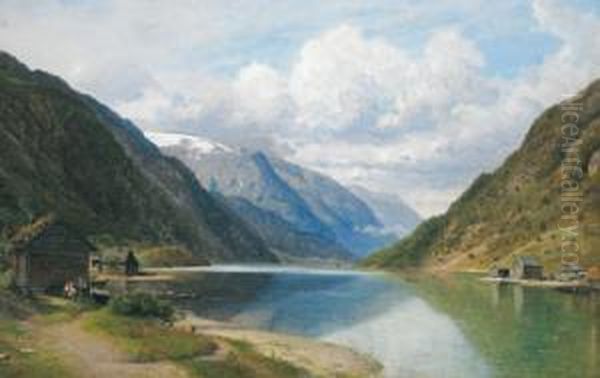 Hardanger Fjord Oil Painting by Georg Emil Libert