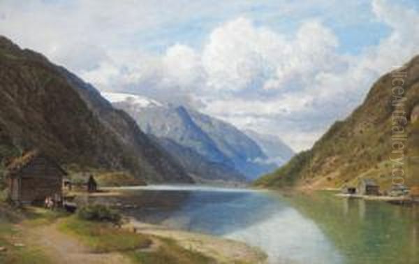 Il Fiordo Di Hardanger Oil Painting by Georg Emil Libert