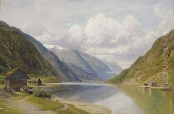 Hardanger Fjord, Norway Oil Painting by Georg Emil Libert