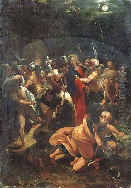 The Arrest of Christ in the Garden of Gethsemane Oil Painting by Giuseppe Cesari