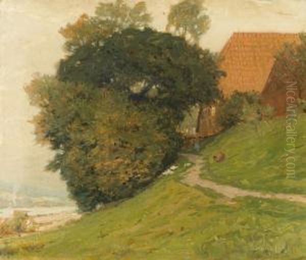 Dom Nad Rzeka Oil Painting by Hans Licht