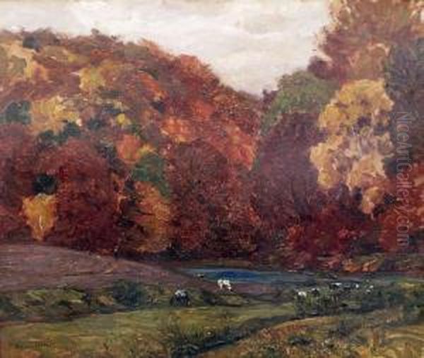 Herbstlandschaft Oil Painting by Hans Licht