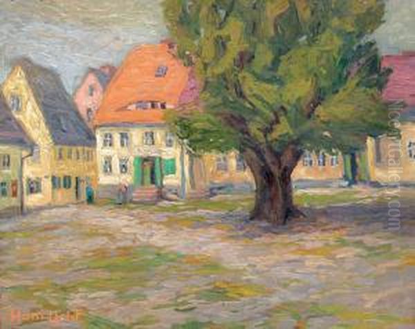 Plac W Malym Miasteczku Oil Painting by Hans Licht