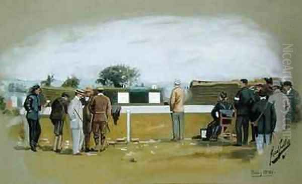 The Pistol Range Bisley Camp 2 Oil Painting by Cecil Cutler