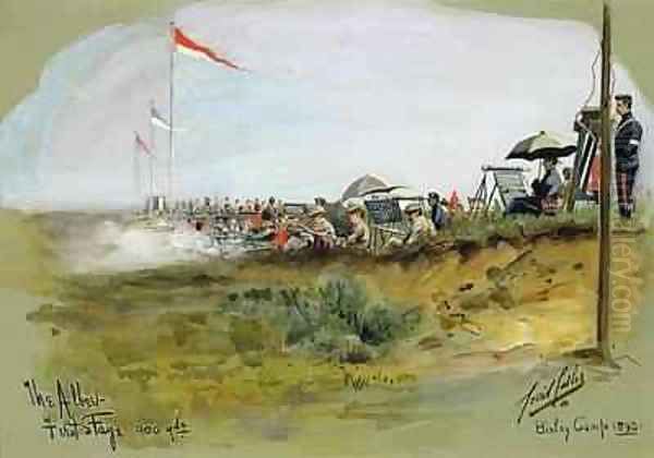 The Albert First Stage 900 yards Bisley Camp Oil Painting by Cecil Cutler