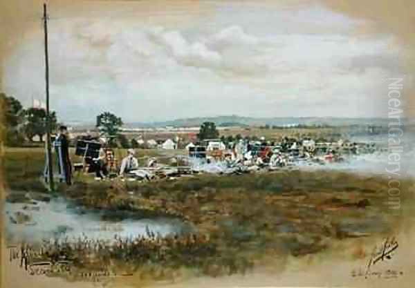 The Albert Second Stage 1000 yards Bisley Camp Oil Painting by Cecil Cutler