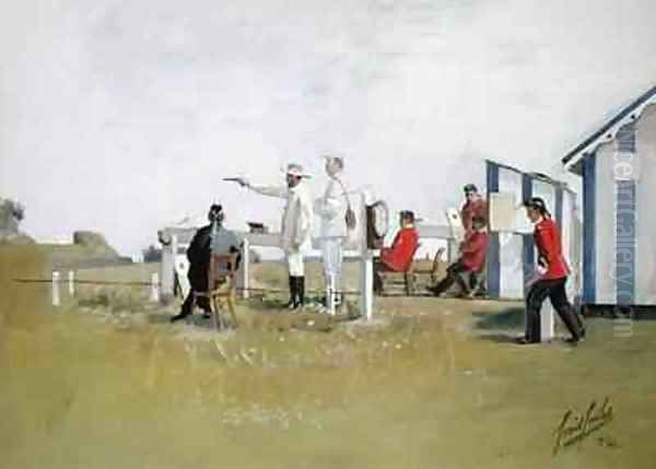 The Pistol Range Bisley Camp Oil Painting by Cecil Cutler