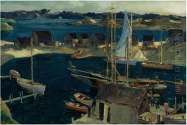 The Inner Harbor Oil Painting by Jonas Lie