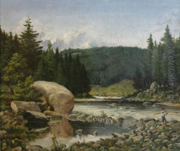 At The River Oil Painting by Karl Liebscher