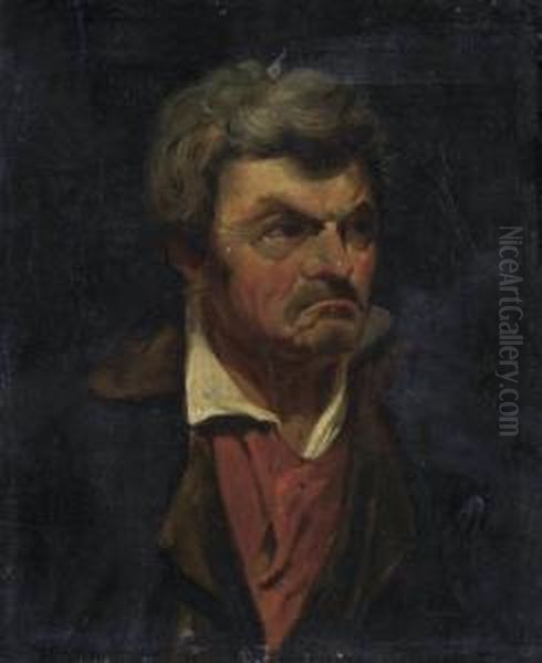 Portrait Of A Man. Oil Painting by Adolf Heinrich Lier