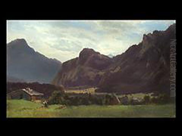 Alpenlandschaft Oil Painting by Adolf Heinrich Lier