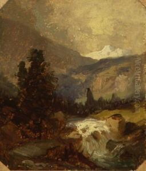 Suddeutsche Landschaft Oil Painting by Adolf Heinrich Lier